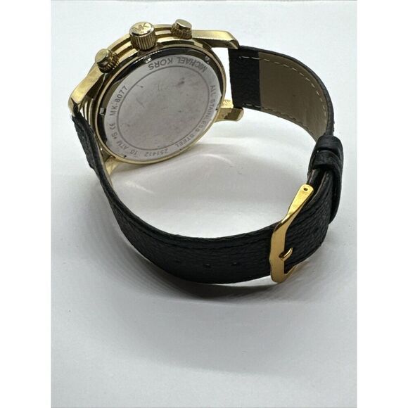 Michael Kors Runway MK8077 Men\'s Black Leather Analog Dial Quartz Watch JNA828 main image 7